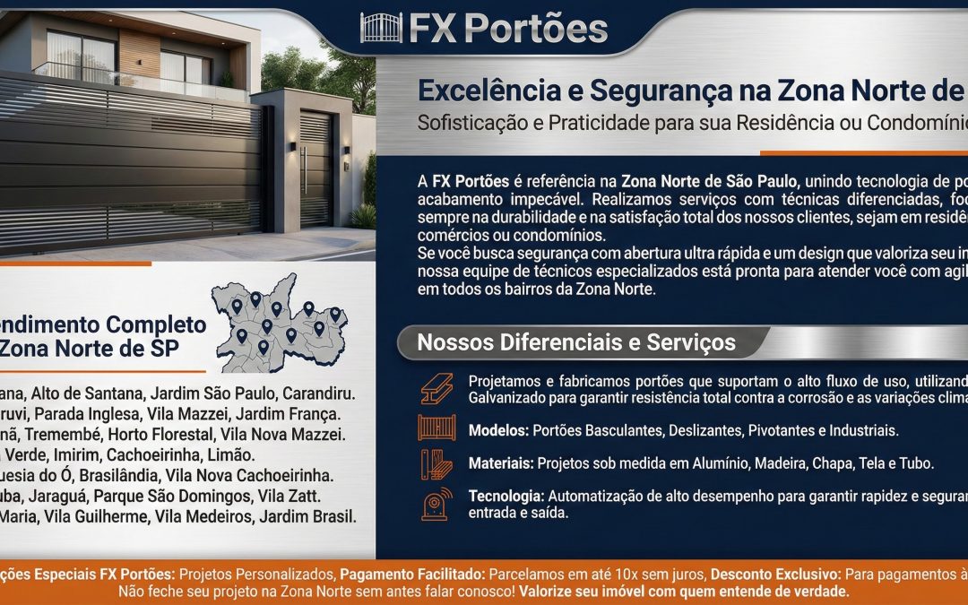 FX PORTOES - FABRICA DE PORTOES ELETRONICOS NA ZONA NORTE DE SP