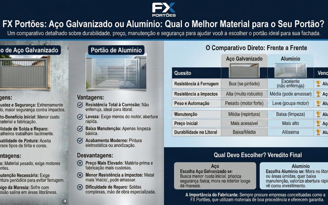 FX PORTOES - AÇO GALVENIZADO OU ALUMINIO NO ABC