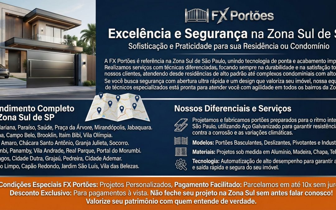 FX PORTOES - FABRICA DE PORTOES ELETRONICOS NA ZONA SUL DE SP